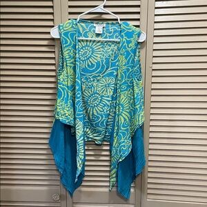 Blue and Yellow Floral Women's Top